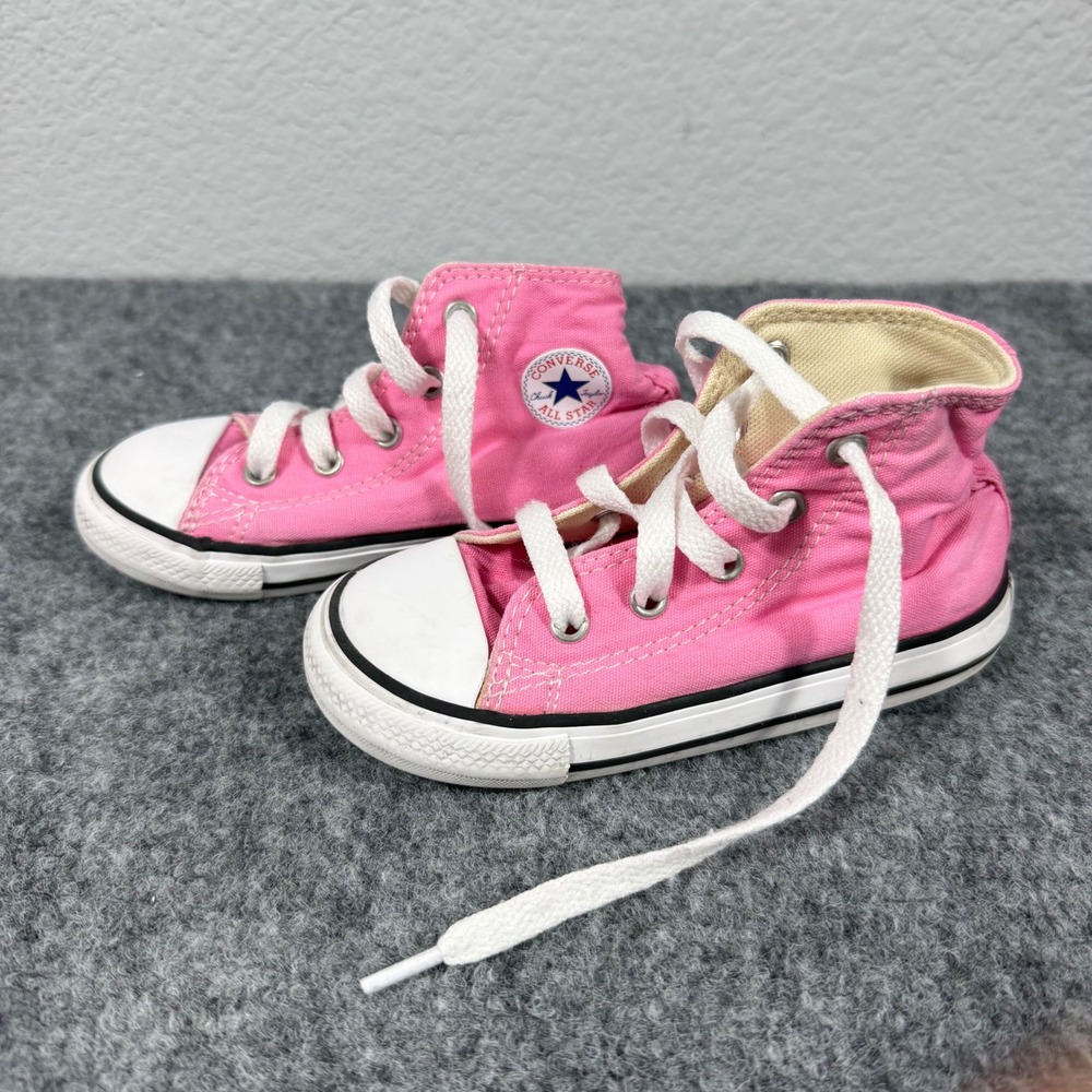Converse Chuck Taylor All Star High Top Kids Size 8 EUR 25 Pink Canvas EUC